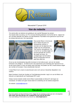Januari 2015 - Tennisvereniging Lopik