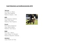 Inzet Pakwerkers op Hoofdevenementen 2015