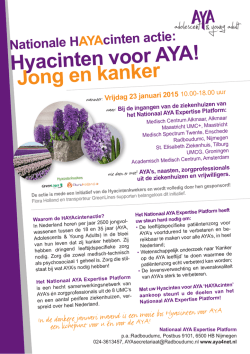 Hyacinten voor AYA! Jong en kanker