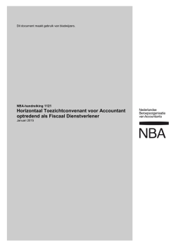 Horizontaal Toezichtconvenant voor Accountant optredend