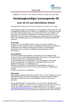 Verpleegkundige/verzorgende IG