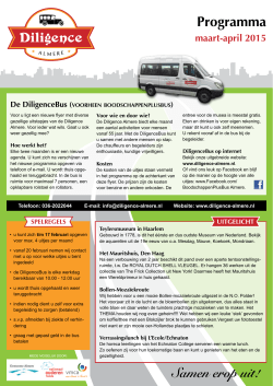 Programma - Diligence Almere (voorheen BoodschappenPlusBus)