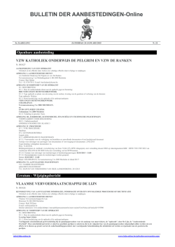BULLETIN DER AANBESTEDINGEN