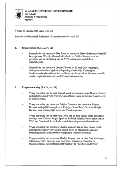 Agenda - De Raad van de Vlaamse Gemeenschapscommissie