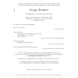 Hugo Braem - Home, UitvaartZorg L. Van Kuyk Merksem