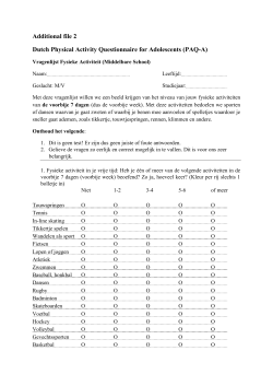 Additional file 2 Dutch Physical Activity Questionnaire for Adolescents