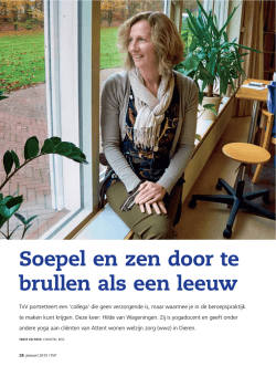 Interview in het Tijdschrift voor Verzorgenden.