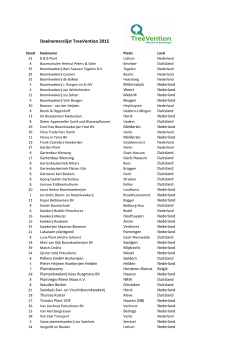 Deelnemerslijst TreeVention 2015