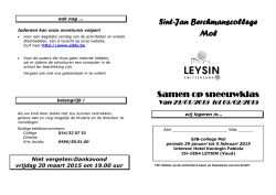 Infobrochure Sneeuwklassen