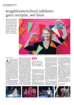 Jeugdtheaterschool jubileert: geen receptie, wel feest