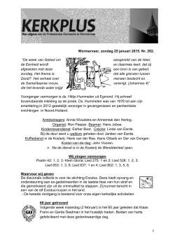 weekbrief (pdf) - Protestantse Gemeente te Wormerveer