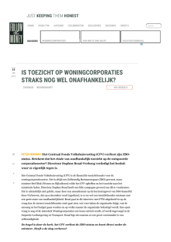 Is toezicht op woningcorporaties straks nog wel