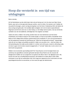 Hoop die versterkt in een tijd van uitdagingen