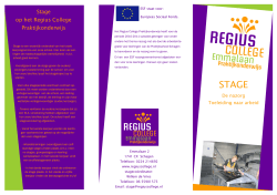 informatiefolder Stage - Regius College Schagen