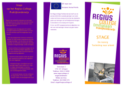 informatiefolder Stage - Regius College Schagen