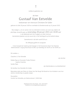Gustaaf Van Eetvelde † - Begrafenissen Van Damme