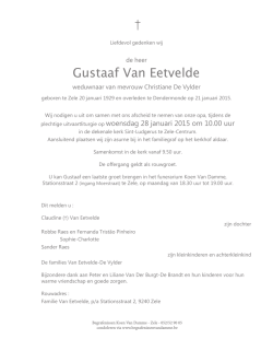 Gustaaf Van Eetvelde &dagger; - Begrafenissen Van Damme