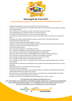 Huisregels De Tent 2015