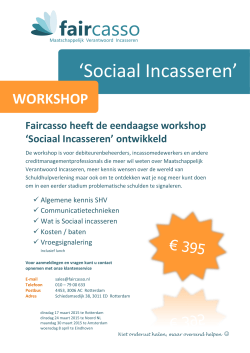 Workshop "Sociaal incasseren". Klik hier voor meer