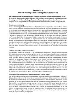 Persbericht - Bewonersvereniging Bilthoven