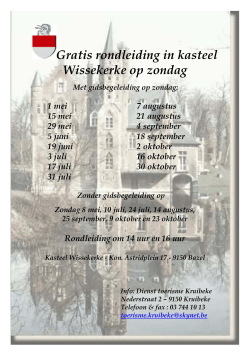 Gratis rondleiding in kasteel Wissekerke op zondag