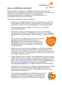 Hoera, een Bibliotheek op School!!
