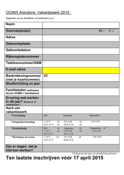 Inschrijving jobstudenten
