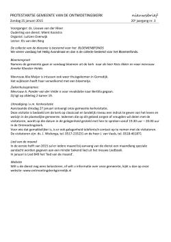 25-01-2015: nieuwsbrief - Ontmoetingskerk Gorredijk