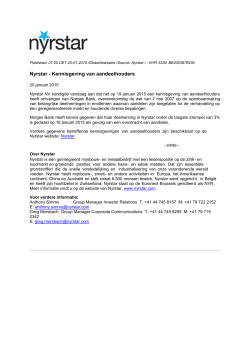 Nyrstar - Kennisgeving van aandeelhouders (20.1.2015)