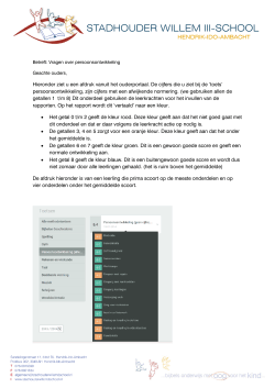 rapport ouderportaal - Stadhouder Willem III School