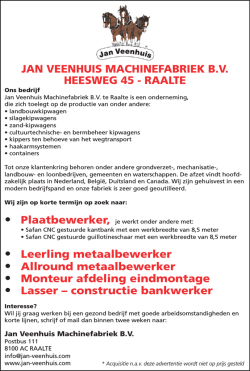 JAN VEENHUIS MACHINEFABRIEK B.V.
