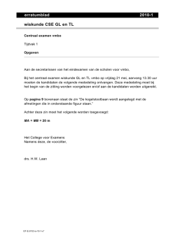 erratumblad 2010-1 wiskunde CSE GL en TL