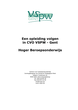 Een opleiding volgen in CVO VSPW Gent