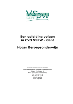 Een opleiding volgen in CVO VSPW Gent