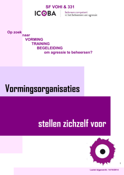 Vormingsorganisaties stellen zichzelf voor