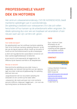 Het centrum volwassenenonderwijs, CVO DE AVONDSCHOOL