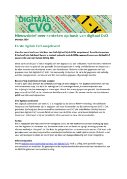 Nieuwsbrief over kenteken op basis van digitaal CVO oktober