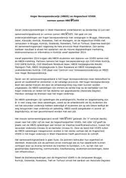 Hoger Beroepsonderwijs (HBO5) en Hogeschool VIVES vormen