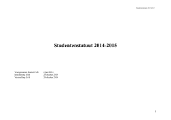 Studentenstatuut 2014-2015 - Vrije Universiteit Amsterdam