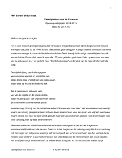 FHR School of Business Vaardigheden voor de 21e eeuw Opening