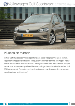 Rijtesten.nl: test Volkswagen Golf Sportsvan