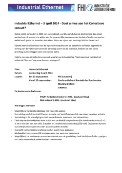 Industrial Ethernet &ndash; 3 april 2014 - Doet u mee aan het Collectieve