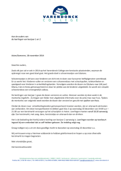 Geachte ouders, Zoals elk jaar zal er ook in 2014 op het