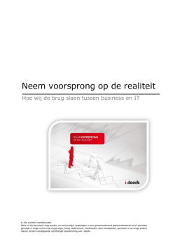 Door i.deeds Performance Services neemt u voorsprong op de