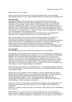 Harderwijk, oktober 2014 Beste ouders en/of verzorgers, Zoals elk