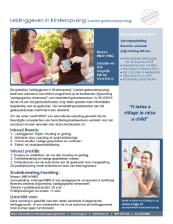Leidinggeven in Kinderopvang (variant gastouderopvang)