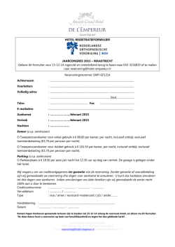 HOTEL-REGISTRATIEFORMULIER JAARCONGRES 2015