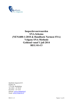 Inspectievoorwaarden SNA-Schema (NEN4400-1 - Q