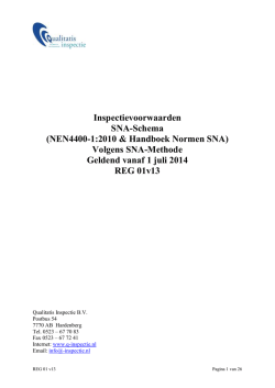 Inspectievoorwaarden SNA-Schema (NEN4400-1 - Q