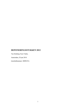Jaarcijfers Stichting Terra Vitalis 2012